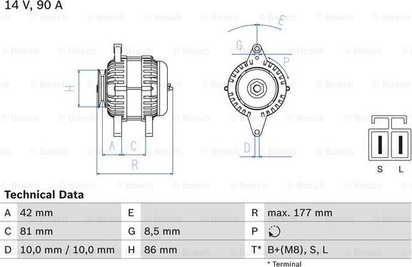 BOSCH 0 986 045 651 - Генератор unicars.by