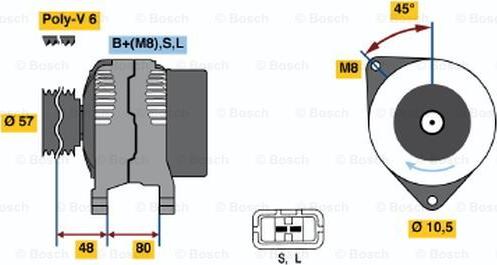 BOSCH 0 986 045 661 - Генератор unicars.by