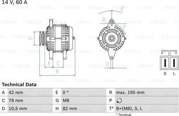 BOSCH 0 986 045 681 - Генератор unicars.by