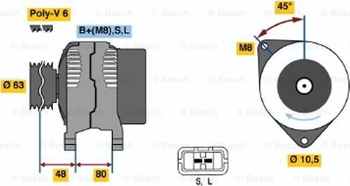 BOSCH 0 986 045 621 - Генератор unicars.by