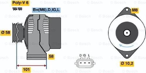 BOSCH 0 986 045 051 - Генератор unicars.by