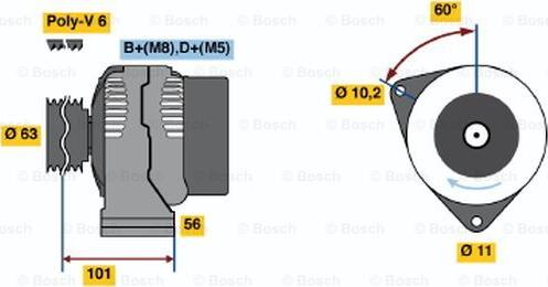 BOSCH 0 986 045 191 - Генератор unicars.by