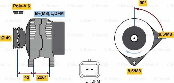 BOSCH 0 986 045 110 - Генератор unicars.by