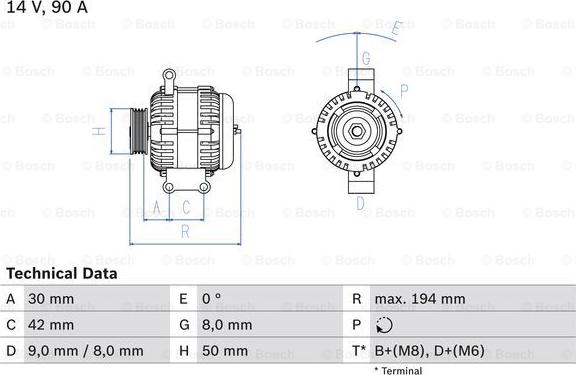 BOSCH 0 986 045 181 - Генератор unicars.by