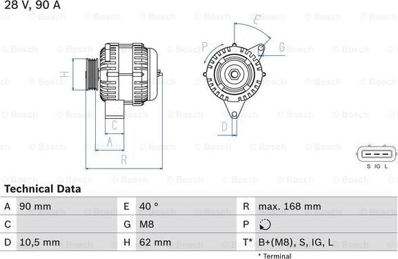 BOSCH 0 986 045 170 - Генератор unicars.by