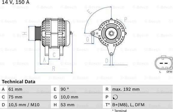 BOSCH 0 986 045 251 - Генератор unicars.by