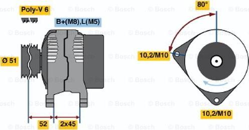 BOSCH 0 986 045 211 - Генератор unicars.by