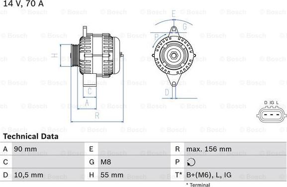 BOSCH 0 986 045 751 - Генератор unicars.by