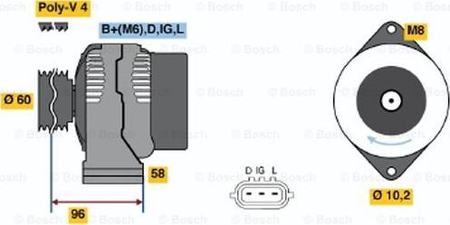 BOSCH 0 986 045 781 - Генератор unicars.by