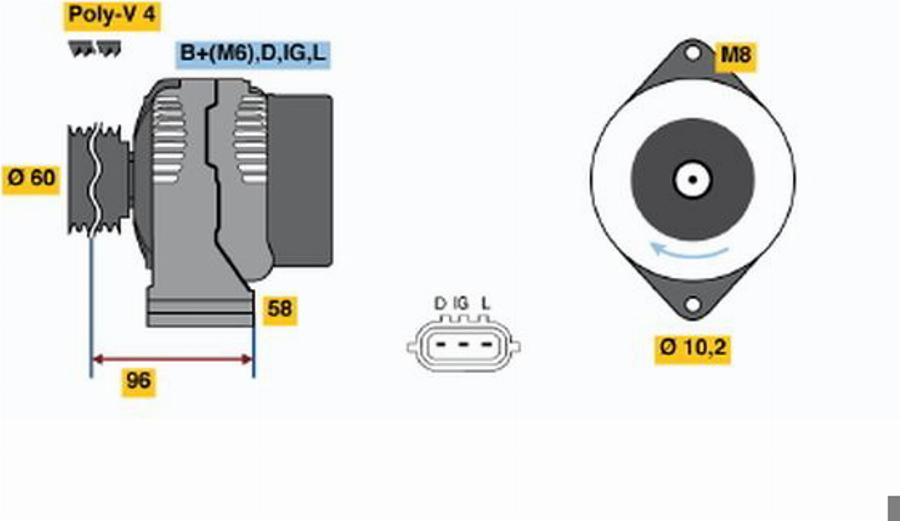 BOSCH 0986045771 - Генератор unicars.by