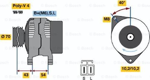 BOSCH 0 986 046 411 - Генератор unicars.by