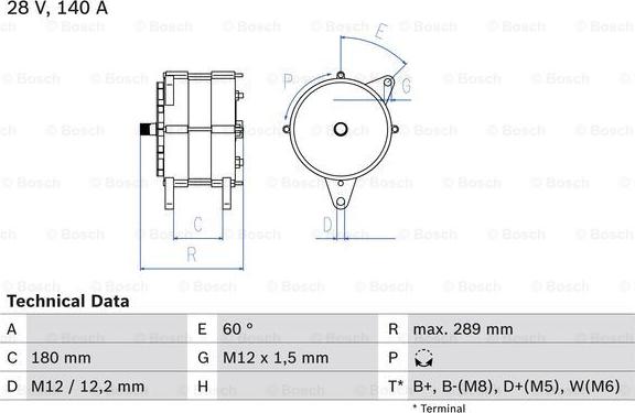 BOSCH 0 986 046 550 - Генератор unicars.by