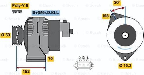 BOSCH 0 986 046 531 - Генератор unicars.by