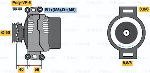 BOSCH 0 986 046 610 - Генератор unicars.by