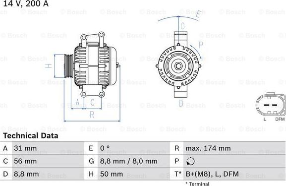 BOSCH 0 986 046 340 - Генератор unicars.by