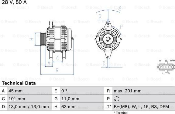 BOSCH 0 986 046 290 - Генератор unicars.by