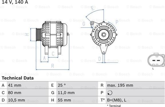 BOSCH 0 986 046 210 - Генератор unicars.by