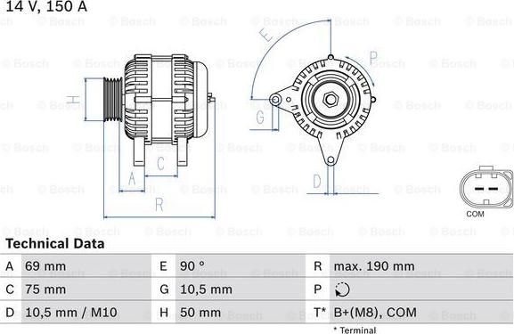 BOSCH 0 986 046 220 - Генератор unicars.by