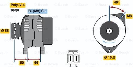 BOSCH 0 986 040 900 - Генератор unicars.by