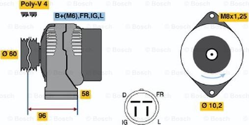 BOSCH 0 986 040 910 - Генератор unicars.by