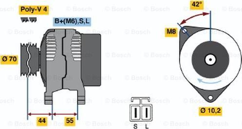 BOSCH 0 986 040 521 - Генератор unicars.by