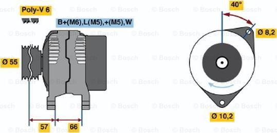 BOSCH 0 986 040 081 - Генератор unicars.by