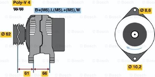 BOSCH 0 986 040 161 - Генератор unicars.by