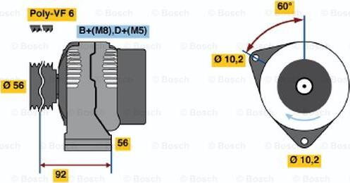 BOSCH 0 986 040 170 - Генератор unicars.by