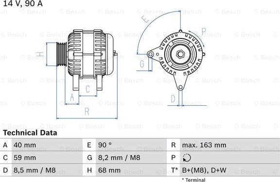 BOSCH 0 986 040 330 - Генератор unicars.by