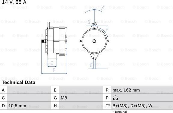 BOSCH 0 986 040 290 - Генератор unicars.by