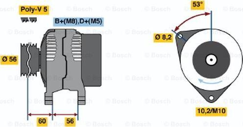 BOSCH 0 986 040 231 - Генератор unicars.by