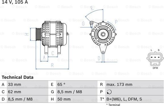 BOSCH 0 986 041 950 - Генератор unicars.by