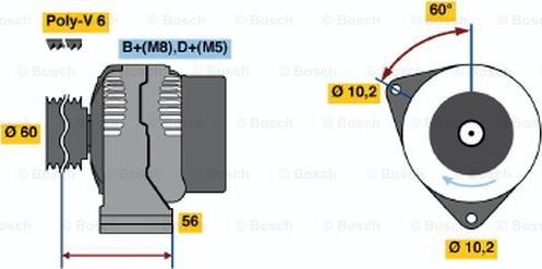 BOSCH 0 986 041 471 - Генератор unicars.by