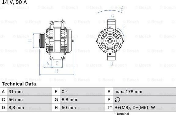 BOSCH 0 986 041 530 - Генератор unicars.by