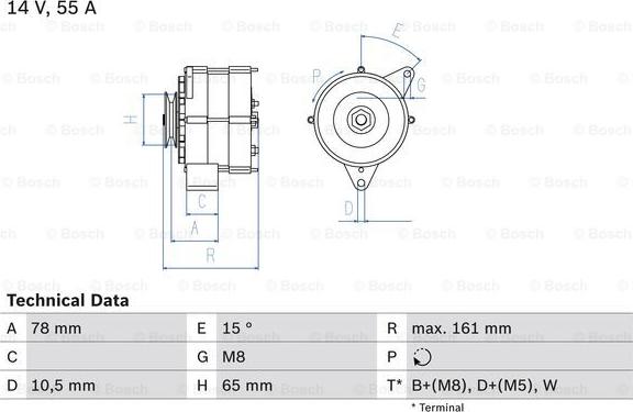 BOSCH 0 986 041 630 - Генератор unicars.by