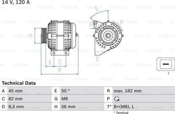 BOSCH 0 986 041 150 - Генератор unicars.by