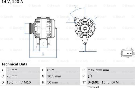 BOSCH 0 986 041 810 - Генератор unicars.by