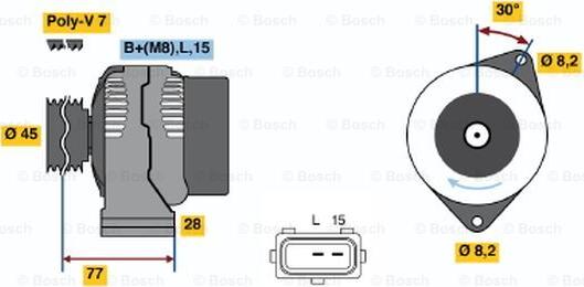 BOSCH 0 986 041 391 - Генератор unicars.by