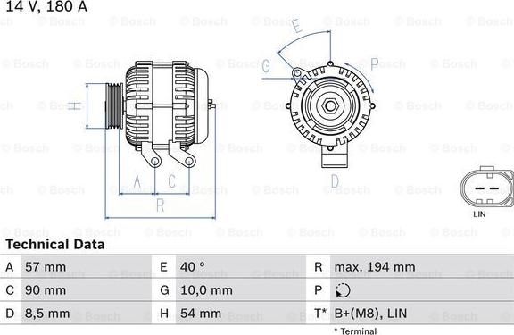 BOSCH 0 986 048 400 - Генератор unicars.by