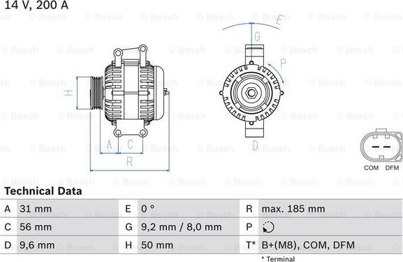 BOSCH 0 986 048 550 - Генератор unicars.by