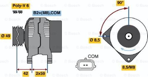 BOSCH 0 986 048 060 - Генератор unicars.by