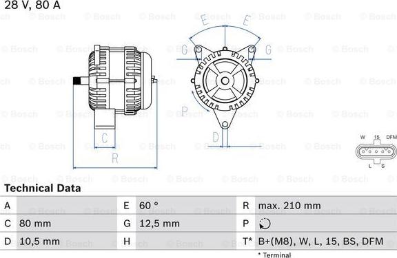 BOSCH 0 986 048 100 - Генератор unicars.by