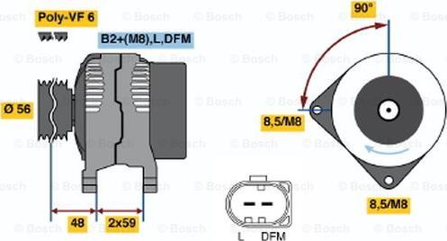 BOSCH 0 986 048 180 - Генератор unicars.by