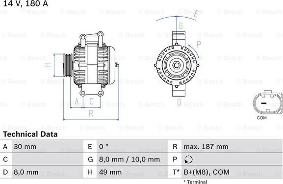 BOSCH 0 986 048 820 - Генератор unicars.by