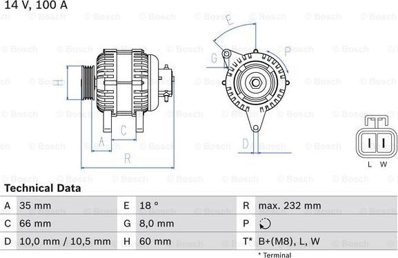 BOSCH 0 986 048 340 - Генератор unicars.by