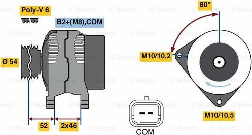 BOSCH 0 986 048 360 - Генератор unicars.by