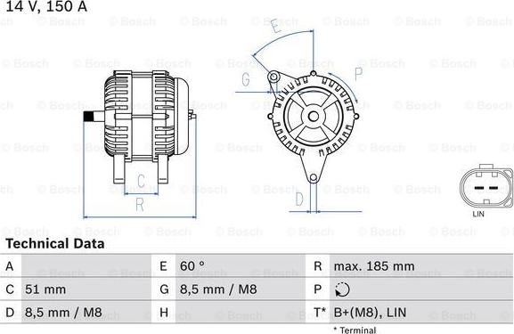 BOSCH 0 986 048 380 - Генератор unicars.by