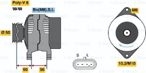 BOSCH 0 986 043 951 - Генератор unicars.by