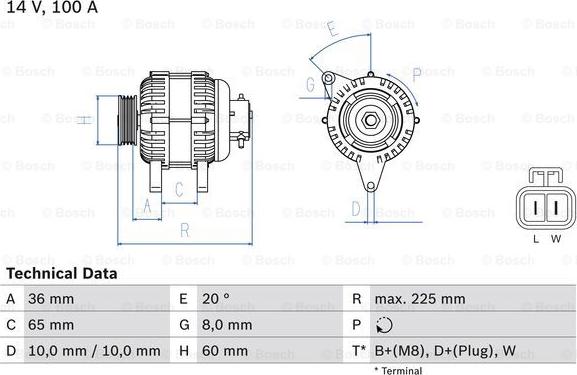 BOSCH 0 986 043 981 - Генератор unicars.by