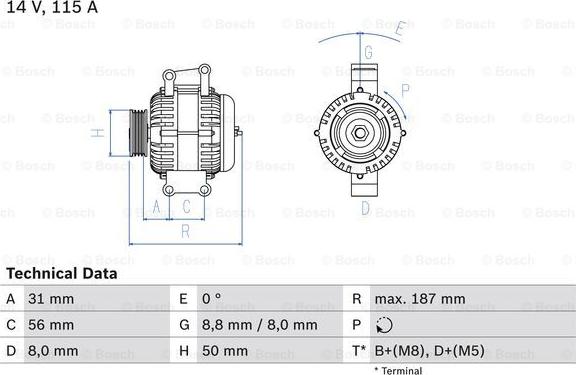 BOSCH 0 986 043 660 - Генератор unicars.by